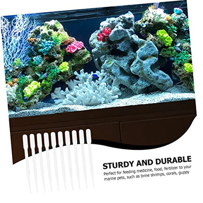 BESPORTBLE 10pcs Coral Feeders Shrimp Feeding Tools Scale for Aquariums and Fish Breeding Easy Use Manual Pipettes for Coral and Fish Care