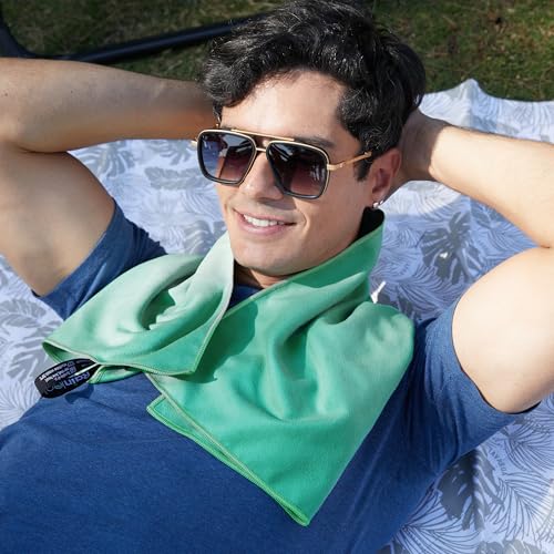 Rainleaf Microfiber Towel Quick Dry Camping & Travel & Gym Towel. Compact - color: Apple Green, size: 40.00" x 20.00"