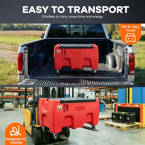 40 Gallon Diesel Fuel Transfer Tank with Battery Powered Pump, 3.8 GPM Self-Priming, Manual Fueling Nozzle, for Easy Gas Diesel Transportation, Red - size: 40Gallon 3.8GPM