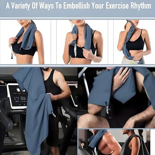 80 * 40cm Microfiber Sports Quick Dry Towel Men's Women's Super Soft Fitness Swimming Sweat Absorbent Sports Towel (Dark Gray) - color: Dark Gray