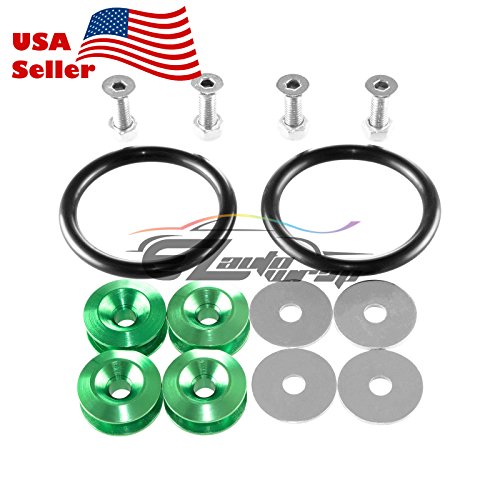 Green Bumper Quick Release Fasteners for Car Bumpers Trunk Fender Hatch Lids Kit - color: GREEN