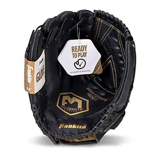 Franklin Sports Field Master Baseball Glove - color: Black/Gold, style: 13" - Basket "V" Web