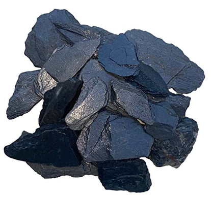 Awesome Aquatic Natural Black/Gray Slate 1-3 inch Rocks Stone for Aquascaping Aquariums, Landscaping Model, Terrarium & Vivarium Enclosures, Miniature & Fairy Garden, Models (2 lb 1-3 inch) - size: 2 lb 1-3 inch