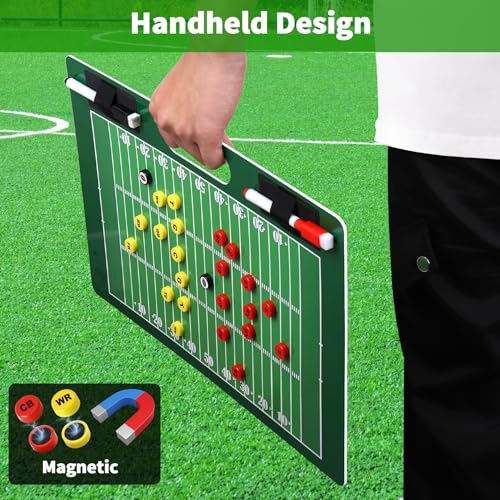 R2Depot Magnetic Coach Marker Boards, Dry Erase Double-Sided Coach Lineup Clipboard, Coaches Gift, Fit for Basketball, Football, Soccer, Baseball - style: Football