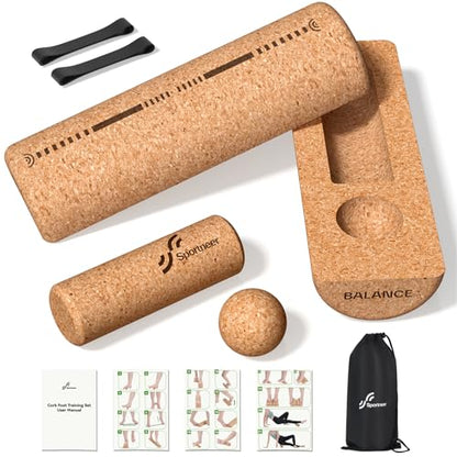 Sportneer Cork Balance Board, Foot and Ankle Strengthener Kit