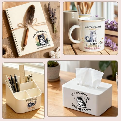 12 PCS UV DTF Cup Wrap Stickers, Funny Cat Sarcastic Quotes Rub on Transfers for Crafts, Permanent DIY Transfer Decals for 16oz Libbey Glass Cans, Mugs, Candles, Easy to Apply Art Stickers - style: Funny Cat Sarcastic Quotes