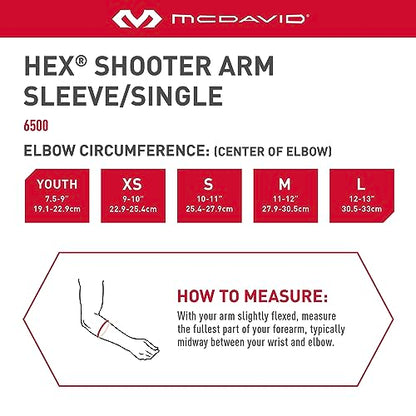 McDavid HEX Shooter Arm Sleeve Single Padded Compression Sleeve Basketball Football Sports Protection - color: Scarlet, size: Small