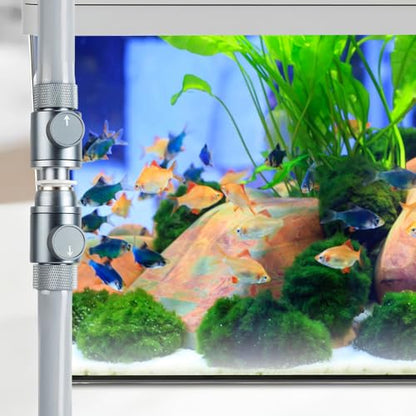 DONGKER Aquarium Double Tap Connector,Aluminum Alloy Quick Release Double Tap Valve with Water Flow Control Knob for Aquarium 12mm/16mm/20mm I.D. Water Pipe - size: 12mm