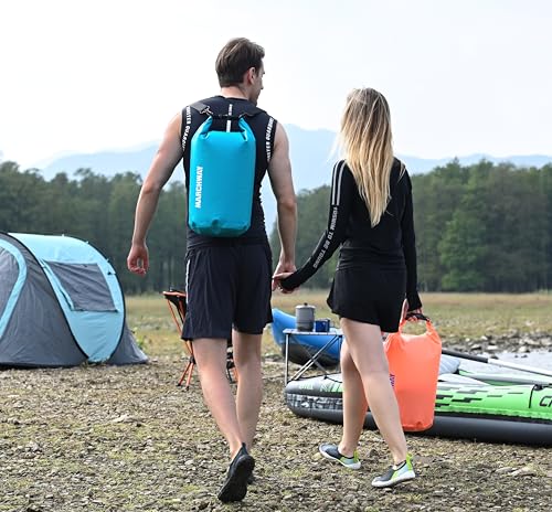 MARCHWAY Floating Waterproof Dry Bag Backpack 5L/10L/20L/30L/40L, Roll Top Sack Keeps Gear Dry for Kayaking, Rafting, Boating, Swimming, Camping, Hiking, Beach, Fishing - color: Teal, size: 10L