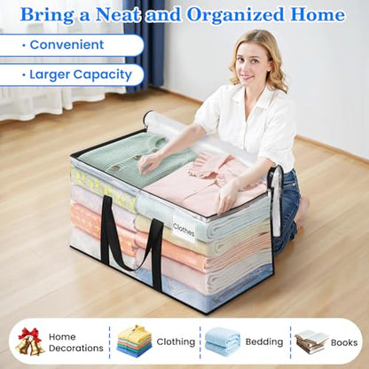BlissTotes 2-Pack Large Moving Bags with Backpack Straps & Strong Zippers, Heavy-Duty Storage Bags Moving Boxes for Space Saving, Dorms, Transport, 125L-30 Gallons, Clear - size: 30 Gallons