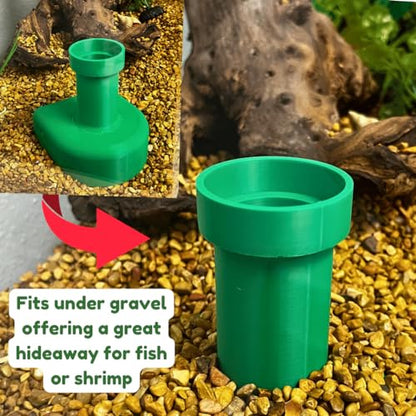 REEFSHAPE Pipe Design Aquarium Viewing Tunnel | Underground Fish & Shrimp Corner Hideout with Pipe Entrance | Made in USA (Green, Single Pipe) - color: Green, Single Pipe