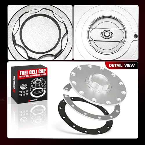 Billet Aluminum Fuel Cell Cap 12-Hole Bung & Gasket Easy Fill Fuel Tank Cover