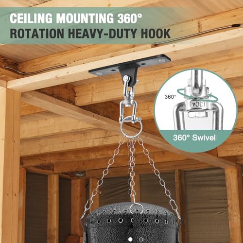 Heavy Bag Hangers Brackets, Heavy Duty Swing Hangers - size: 4 Holes Ceiling Anchor with Swivel