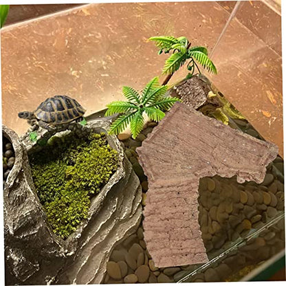 Happyyami Resin Turtle Basking Platform Durable Aquarium Decor for Turtles and Reptiles Multi-Functional Resting Stand for Fish Tanks Vivid Climbing Space for Aquatic Pets