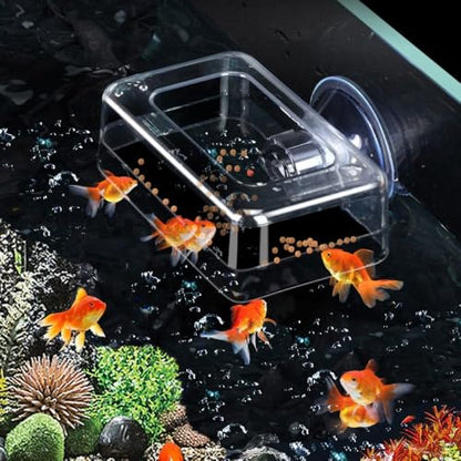 Aquarium Suction Cup Feeder with Suction Cup Fish Shrimp Feeder Rectangle/Round Floating Fish Food Tray Acrylic Aquarium Fish Feeder(L-Round) - color: round, style: L