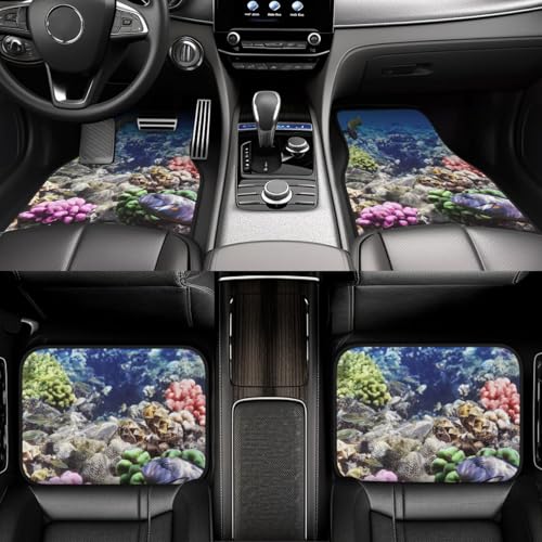 Reef Coral Fish Red Egypt Animals Wildlife Nature Ocean Life Aquarium Hawaii Custom Car Floor Mats 4-Piece Set, Neoprene All-Season Floor Liners, Universal Fit for Cars, Trucks, Suvs & Sedans