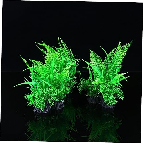 Toddmomy 3pcs Artificial Water Grass Aquatic Plant Ornament Base for Fish Tank Aquarium Decoration Lifelike Plastic Aquatic Landscape for Freshwater and Tanks
