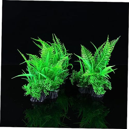 Toddmomy 3pcs Artificial Water Grass Aquatic Plant Ornament Base for Fish Tank Aquarium Decoration Lifelike Plastic Aquatic Landscape for Freshwater and Tanks