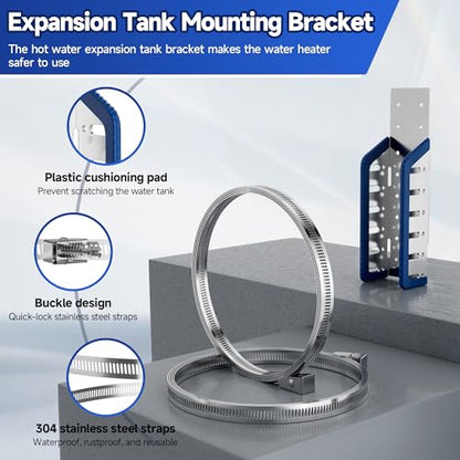 Expansion Tank Mounting Bracket with Cushion Pad, Universal Water Heater Straps, Supports 5 Gallon or up to 13-inch Diameter Hot Water Tanks,Boiler Expansion Tank, Propane Tank-1 Set - color: 1 Sets