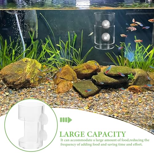 UKCOCO Aquarium Feeder Ring with Suction Cups Small Fish Feeding Cup for Tank Supplies Sinking Feeding Tube to Prevent Food Drift for Fish and Shrimp