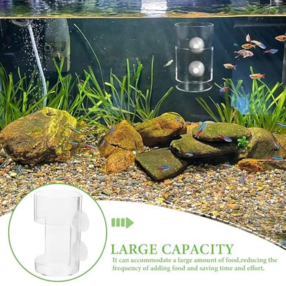 UKCOCO Aquarium Feeder Ring with Suction Cups Small Fish Feeding Cup for Tank Supplies Sinking Feeding Tube to Prevent Food Drift for Fish and Shrimp