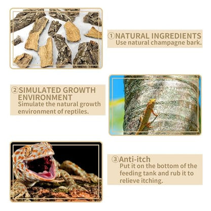 2PCS Cork Terrarium Background 15.7x11.8in Natural Cork Large Bark Backdrop Reptile Climbing Mat Habitat Decor for Spider Lizard Chamelon Turtle Beared Dragon - size: 2PCS-15.7x11.8in