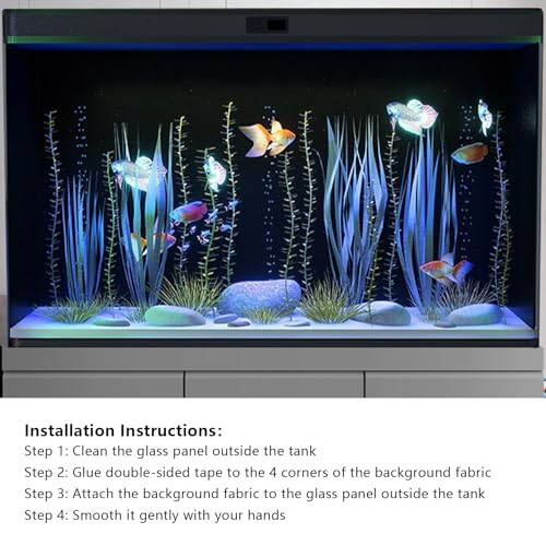 YongFoto Black Fish Tank Background 48x18 inch Black Fish Tank Backdrop AquariumTerrarium Background - size: 48 x 18 inches