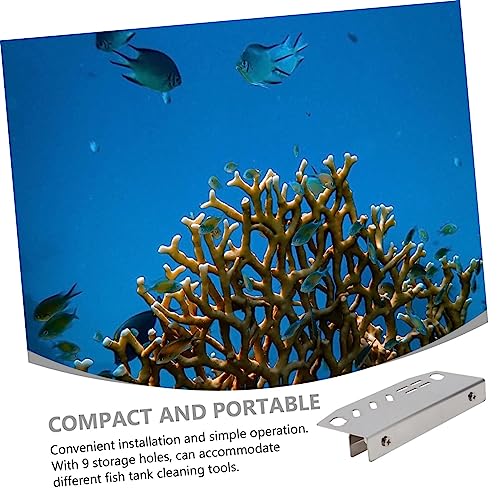 MERRYHAPY 1Pc Aquarium Tool Rack for Organizing Fish Tank Maintenance Tools Holds Scissors Tweezers Tongs and Scrapers Easy Installation and Durable Design