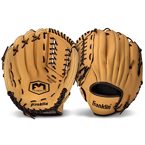 Franklin Sports Field Master Baseball Glove - color: Camel, style: 12" - Trapeze Web