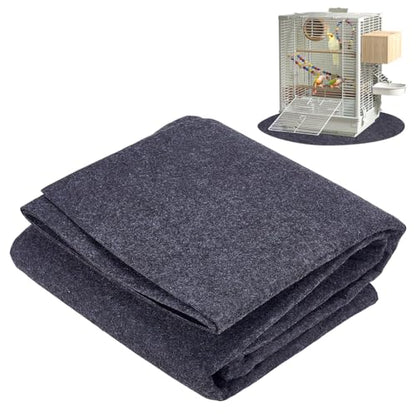 OLYCRAFT 50x47.6 Inch Large Felt Bird Cage Mat 2mm Thick Absorbent Felt Surface with Non-Slip Backing Durable Under Cage Mat Waterproof Under Cages Liner for Birds Reptiles Small Pets Ferret Habitats