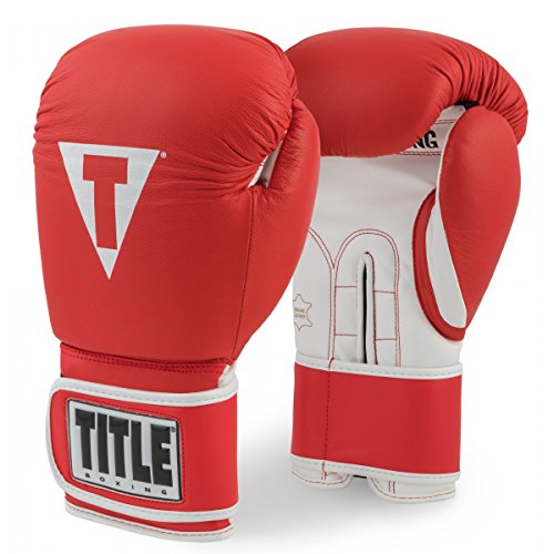 TITLE Boxing Pro Style Leather Training Gloves 3.0 - Boxing Gloves, Boxing Training Gloves, MMA Gloves, Oz Training Gloves, Kickboxing Gloves, Punching Bag Gloves, Sparring Gloves - color: Red/White, size: 14 oz