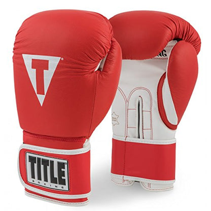 TITLE Boxing Pro Style Leather Training Gloves 3.0 - Boxing Gloves, Boxing Training Gloves, MMA Gloves, Oz Training Gloves, Kickboxing Gloves, Punching Bag Gloves, Sparring Gloves - color: Red/White, size: 14 oz