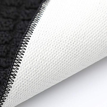COSY HOMEER 27X18 Inch Anti Fatigue Kitchen Rug Mats are Made of 100% Polypropylene Half Round Rug Cushion Specialized in Anti Slippery and Machine Washable (Black 1 pc) … - color: Black, size: 1'6" x 2'3" (Semicircular)