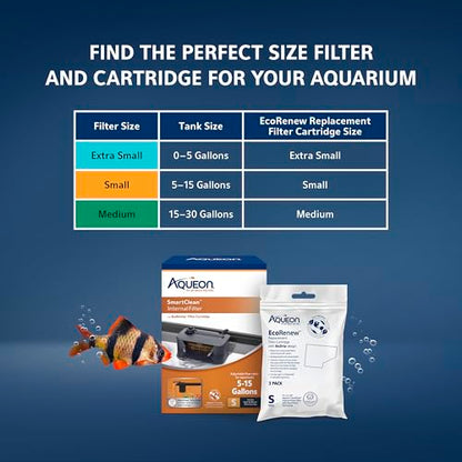 Aqueon QuietFlow Internal Filter with SmartClean Technology, Small - size: Small Filter, style: Small Filter