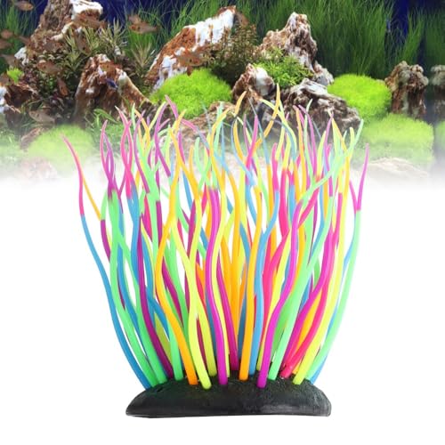 Luminous Silicone Anemone Corals Lifelike Underwater Plant Simulation Glow in The Dark Aquarium Decor for Fish Tank