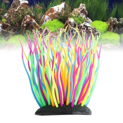 Luminous Silicone Anemone Corals Lifelike Underwater Plant Simulation Glow in The Dark Aquarium Decor for Fish Tank