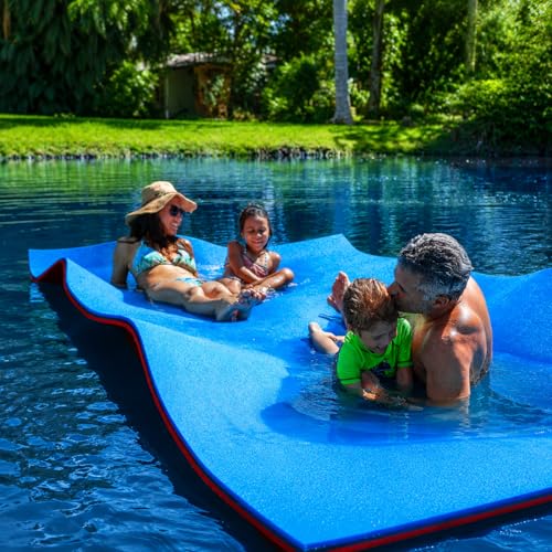 Premium Made in USA Lily Pad Floating Mat, 9x6 12x6 18x6 ft – Foam Floating Water Mat for Lake | Lilypad Float Swim Mat for Boat & Pool