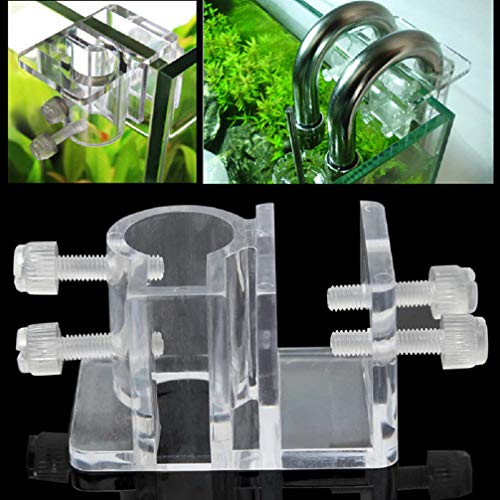 POPETPOP Aquarium Tube Holder,Pack of 4 PCS Acrylic Tube Holder-Aquarium Water Clip Water Tube Clamp Fixed Clip Fish Tank Holder Clamp