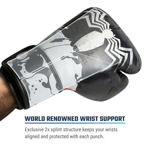 Hayabusa Marvel Hero Elite Boxing Gloves - color: Venom, size: 12oz