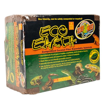 Zoo Med Eco Earth Compressed Coconut Fiber Expandable Substrate - 3 Pack