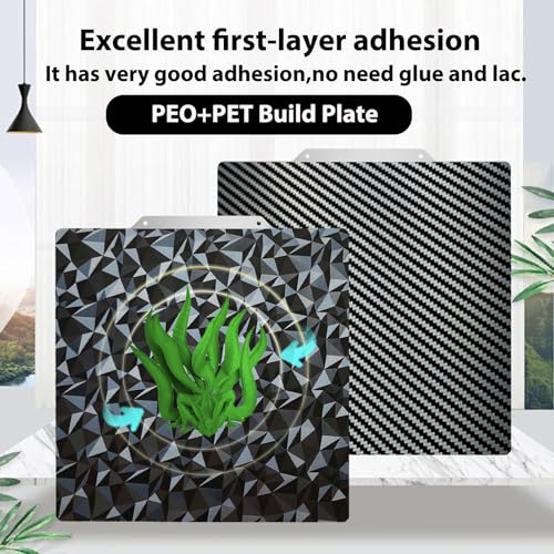 PEO PET Build plate for AD5X/5M/5M pro/Ender 3/3 Pro/Ender 3 S1/Ender 3 V2 Neo/Ender 3 Neo, Diamond PEO+Carbon Fiber PET Spring Steel Sheet 235 x 235 mm for Flashforge 3D Printer Platform