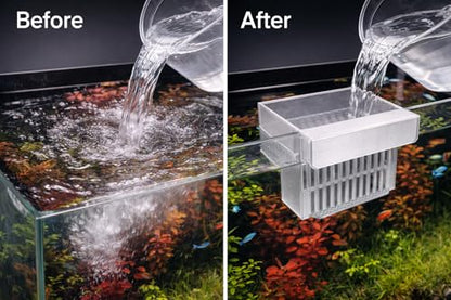 Aquarium Water Change Diffuser - Gentle Flow Designed for Smooth Water Changes (Clear, Small Tank (1–9 gal))
