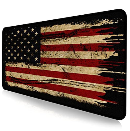 US Flag Anti Slip Waterproof Mouse Mat, Laptop and Home Office Desk Mat | The Surface Of The Mouse Pad Is Designed With Fiber Woven Material, And The Base Is Made Of Natural Anti Slip Rubber. - color: American Antique Flag