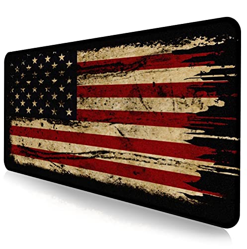 US Flag Anti Slip Waterproof Mouse Mat, Laptop and Home Office Desk Mat | The Surface Of The Mouse Pad Is Designed With Fiber Woven Material, And The Base Is Made Of Natural Anti Slip Rubber. - color: American Antique Flag