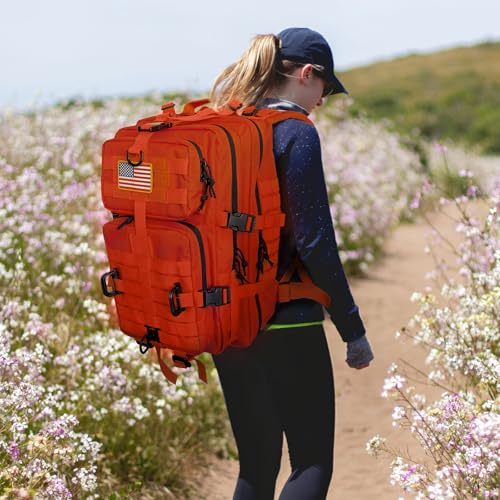Hannibal Tactical MOLLE Assault Backpack, Tactical Backpack Military Army Camping Rucksack - color: Orange