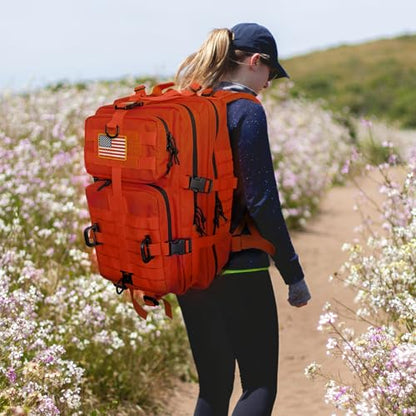 Hannibal Tactical MOLLE Assault Backpack, Tactical Backpack Military Army Camping Rucksack - color: Orange