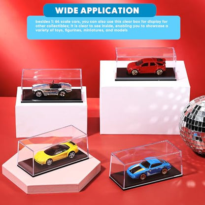 2 Pcs 1/64 Display Case Acrylic Model Cars Display Case 4.17 x 1.81 x 1.81 Inches Clear Plastic Vehicles Toy Cars Storage Collectors