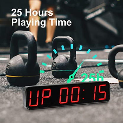 Gym Timer, Portable, Interval Timer with Rechargeable Battery and Built-in Magnet, LED Digital Anti Vertigo Display, Upgraded Workout Clock for Home Gym Garage Fitness - color: Blue, Red, Green