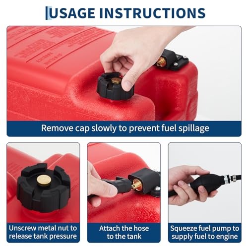 GarveeLife 6 Gallon Marine Tank, Marine Boat Tank with I-Shaped Handle, 24 L Marine Transfer Tank with Hose