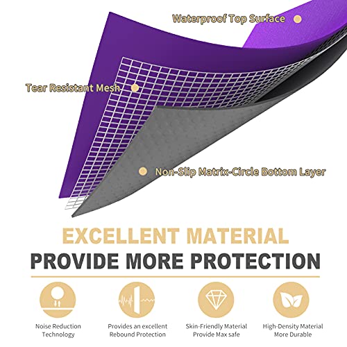 GXMMAT Extra Large Exercise Mat 16'x6'/12'x6'/10'x6'/8'x6'(7mm) - color: Purple Grey, size: 6*10 FT